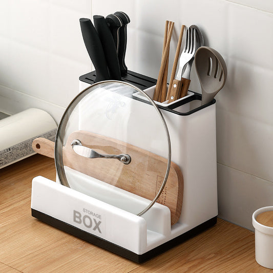 食器収納ホルダー キッチンナイフ プラスチック収納ラック キッチン便利キャビネット キッチンガジェット