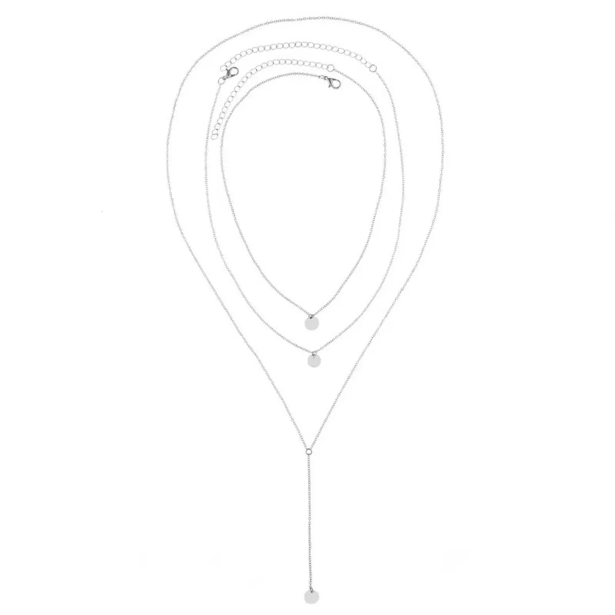Minimalist Round Disco Coin Chain Necklace Pendant Dainty Sequins Multi Layers Necklaces for Women Fashion Jewelry Gifts