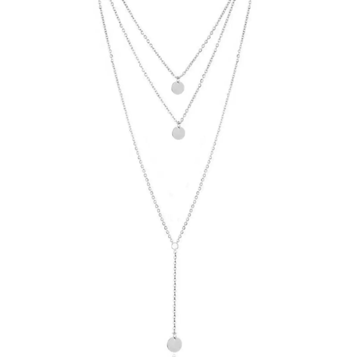 Minimalist Round Disco Coin Chain Necklace Pendant Dainty Sequins Multi Layers Necklaces for Women Fashion Jewelry Gifts