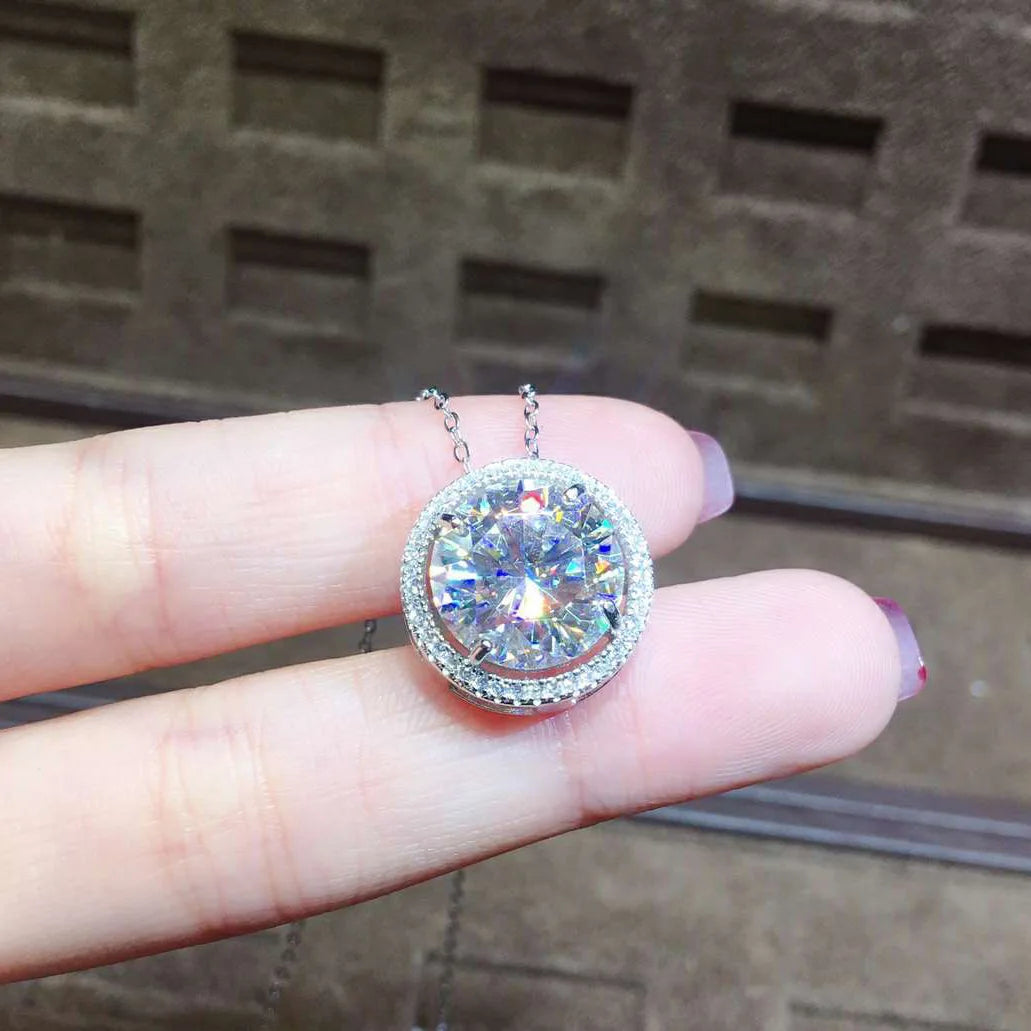 Huge 5ct moissanite Diamond Pendant Real 925 Sterling Silver Charm Party Wedding Pendants Necklace For Women Fine Jewelry Gift