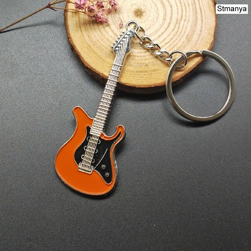 New Dice Key Chain Metal Personality Dice Poker Soccer Guitar Model Alloy Keychain Gift Car Key Ring 17045