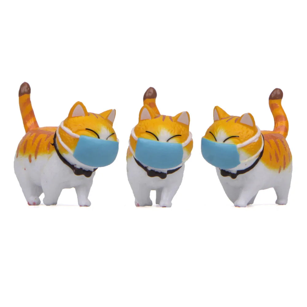 1 Piece Cute Cat Ornaments Bell Cat Animal Fairy Garden Figurines Accessories Home Decoration Desktop Model Birthday Gift