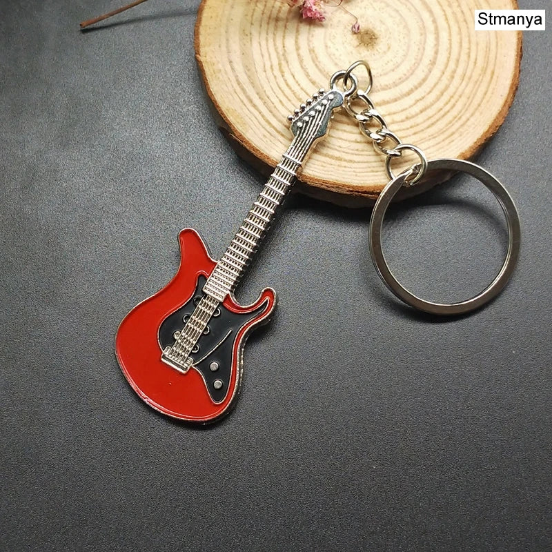 New Dice Key Chain Metal Personality Dice Poker Soccer Guitar Model Alloy Keychain Gift Car Key Ring 17045