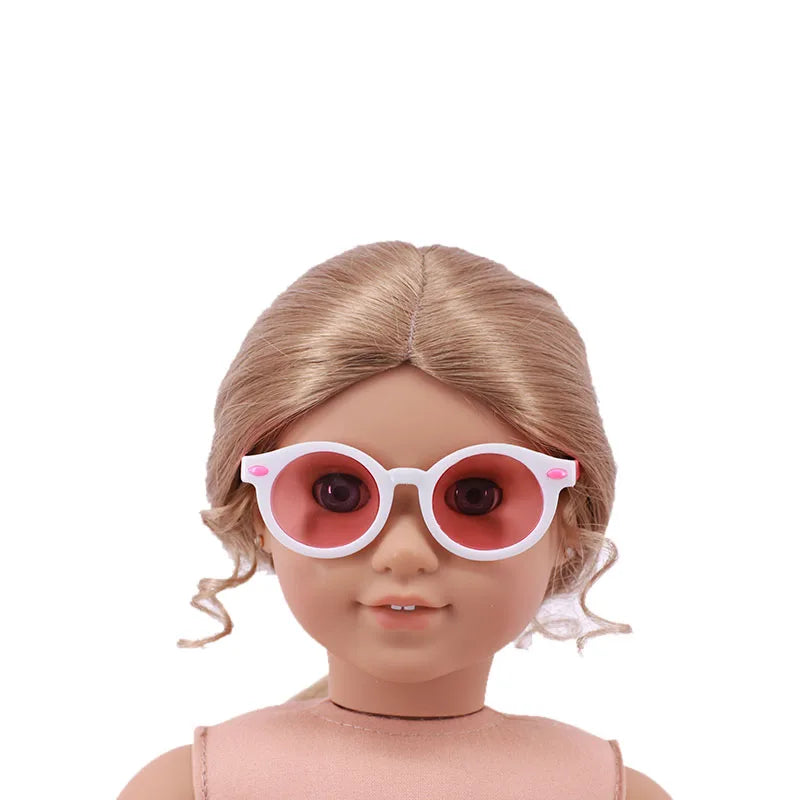 人形用服 メガネ 10色 人形アクセサリー 18インチ アメリカンドール用 ギフト&43cm 生まれの人形 赤ちゃん 女の子のおもちゃ