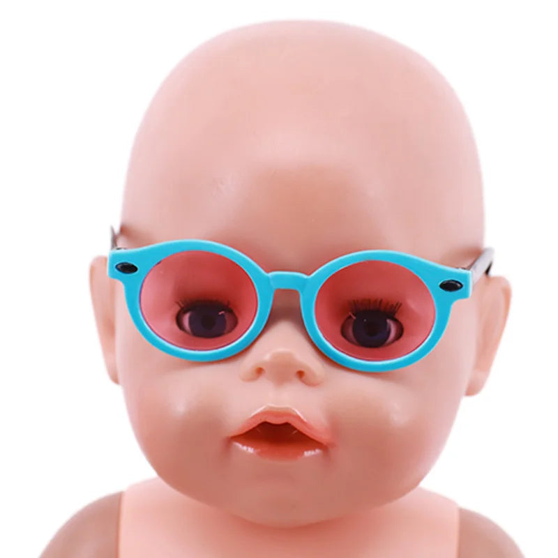 人形用服 メガネ 10色 人形アクセサリー 18インチ アメリカンドール用 ギフト&43cm 生まれの人形 赤ちゃん 女の子のおもちゃ