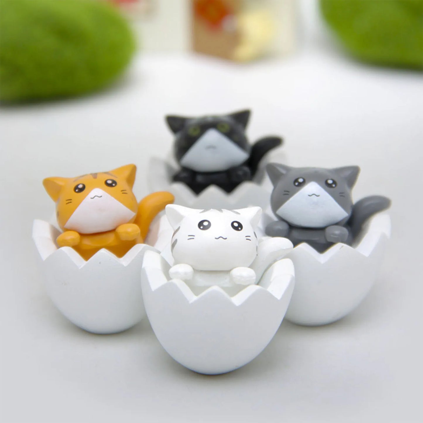 1 Piece Cute Cat Ornaments Bell Cat Animal Fairy Garden Figurines Accessories Home Decoration Desktop Model Birthday Gift