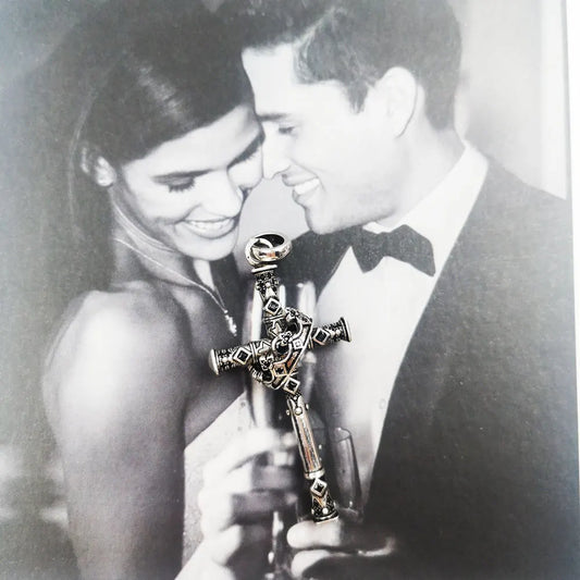 本物の925スターリングシルバー製マジェスティッククロスとクラウンペンダントネックレス、ファインジュエリーアクセサリー、レトロでトレンディな男性向けギフト。