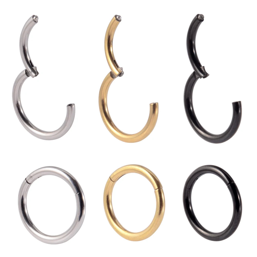 12pcs/Set Surgical Steel Silver Color Gold Plated Black Rainbow Ear Nose Eyebrow Labret Basic Piercing Jewelry Set 8mm