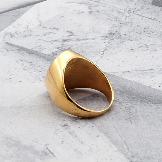 ゴシック 316L ステンレススチール ゴールドカラーメッキ メンズ クラシック ロレーヌ クロス シグネットリング ジュエリー 友人へのギフト