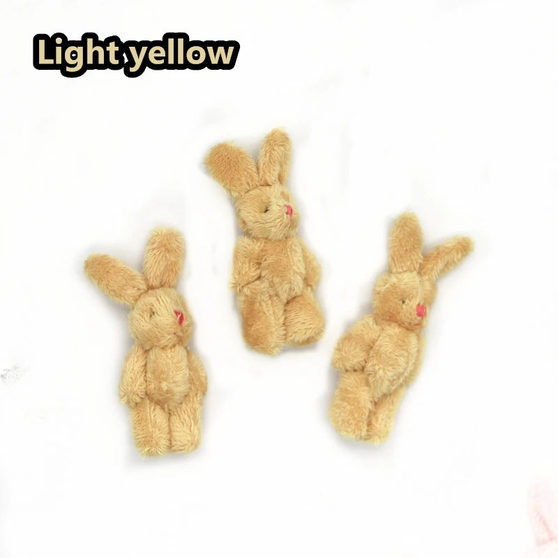 10PCS Mini 6CM Joint Rabbit Little Plush Stuffed TOY DOLL , Garment & Hair Accessories Decor Plush Toys Dolls