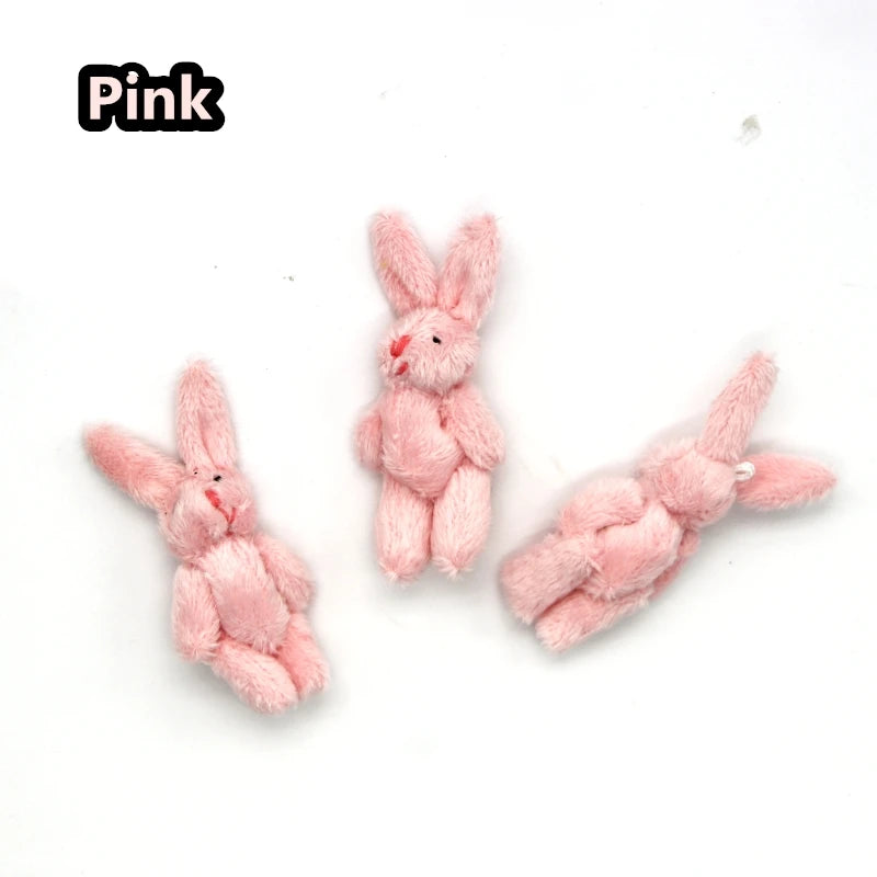 10PCS Mini 6CM Joint Rabbit Little Plush Stuffed TOY DOLL , Garment & Hair Accessories Decor Plush Toys Dolls
