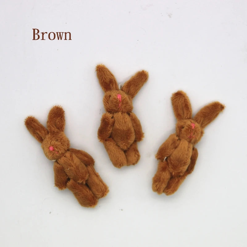 10PCS Mini 6CM Joint Rabbit Little Plush Stuffed TOY DOLL , Garment & Hair Accessories Decor Plush Toys Dolls