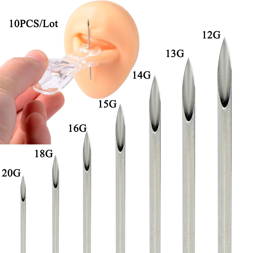 12pcs/Set Surgical Steel Silver Color Gold Plated Black Rainbow Ear Nose Eyebrow Labret Basic Piercing Jewelry Set 8mm