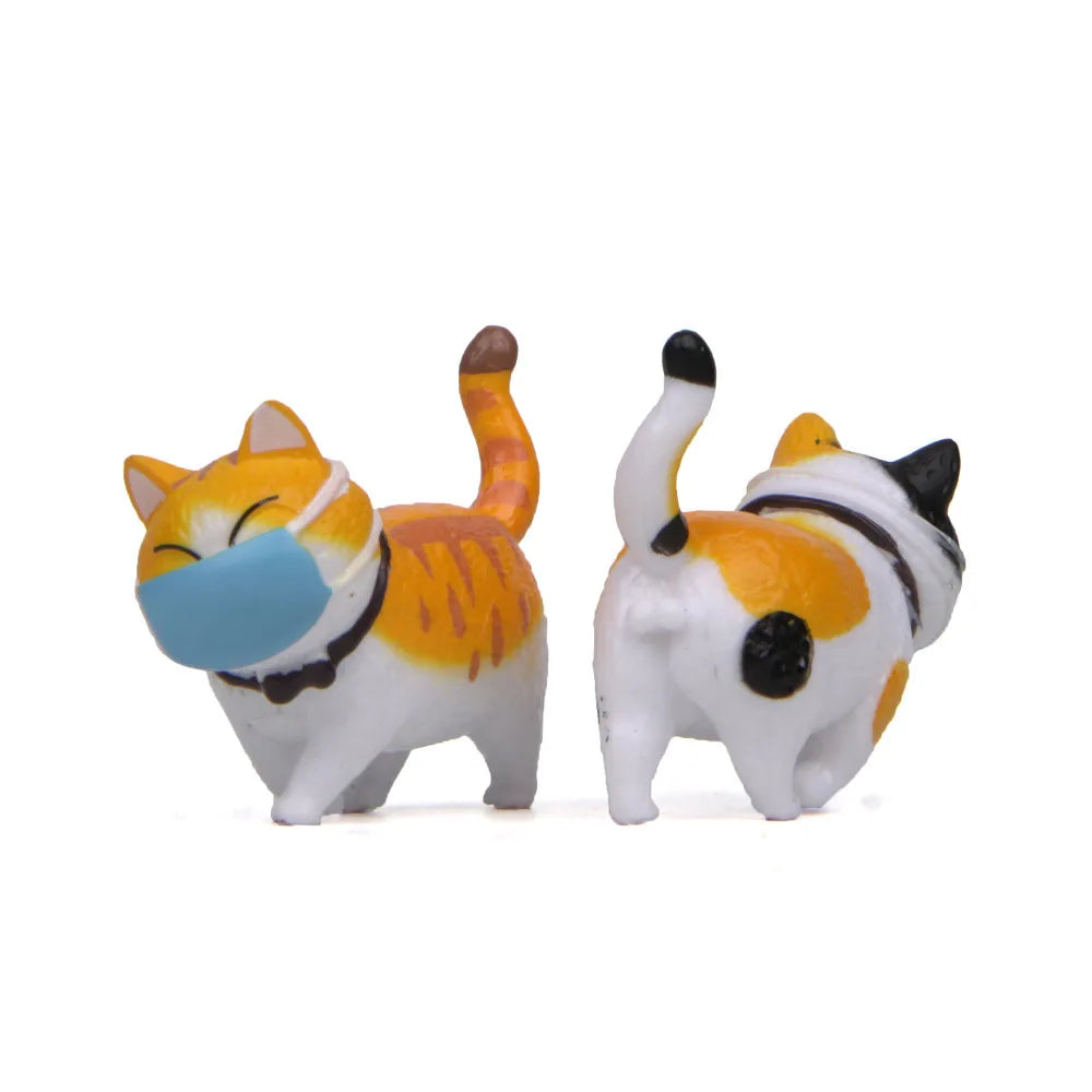 1 Piece Cute Cat Ornaments Bell Cat Animal Fairy Garden Figurines Accessories Home Decoration Desktop Model Birthday Gift