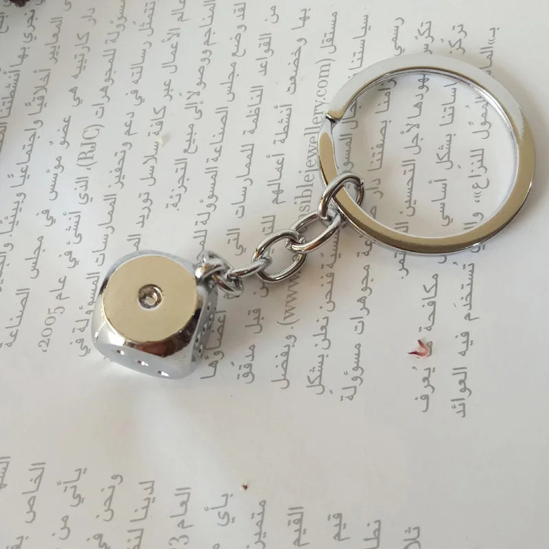 New Dice Key Chain Metal Personality Dice Poker Soccer Guitar Model Alloy Keychain Gift Car Key Ring 17045