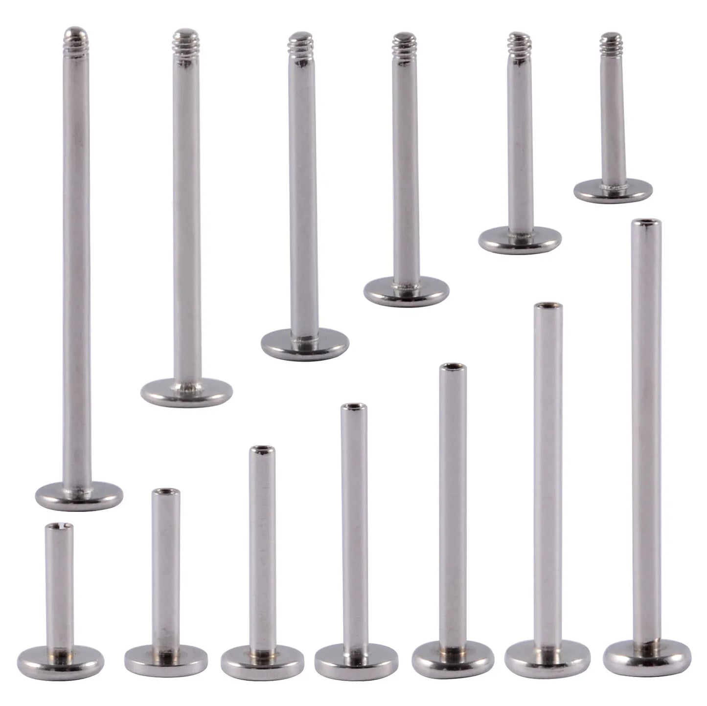 12pcs/Set Surgical Steel Silver Color Gold Plated Black Rainbow Ear Nose Eyebrow Labret Basic Piercing Jewelry Set 8mm