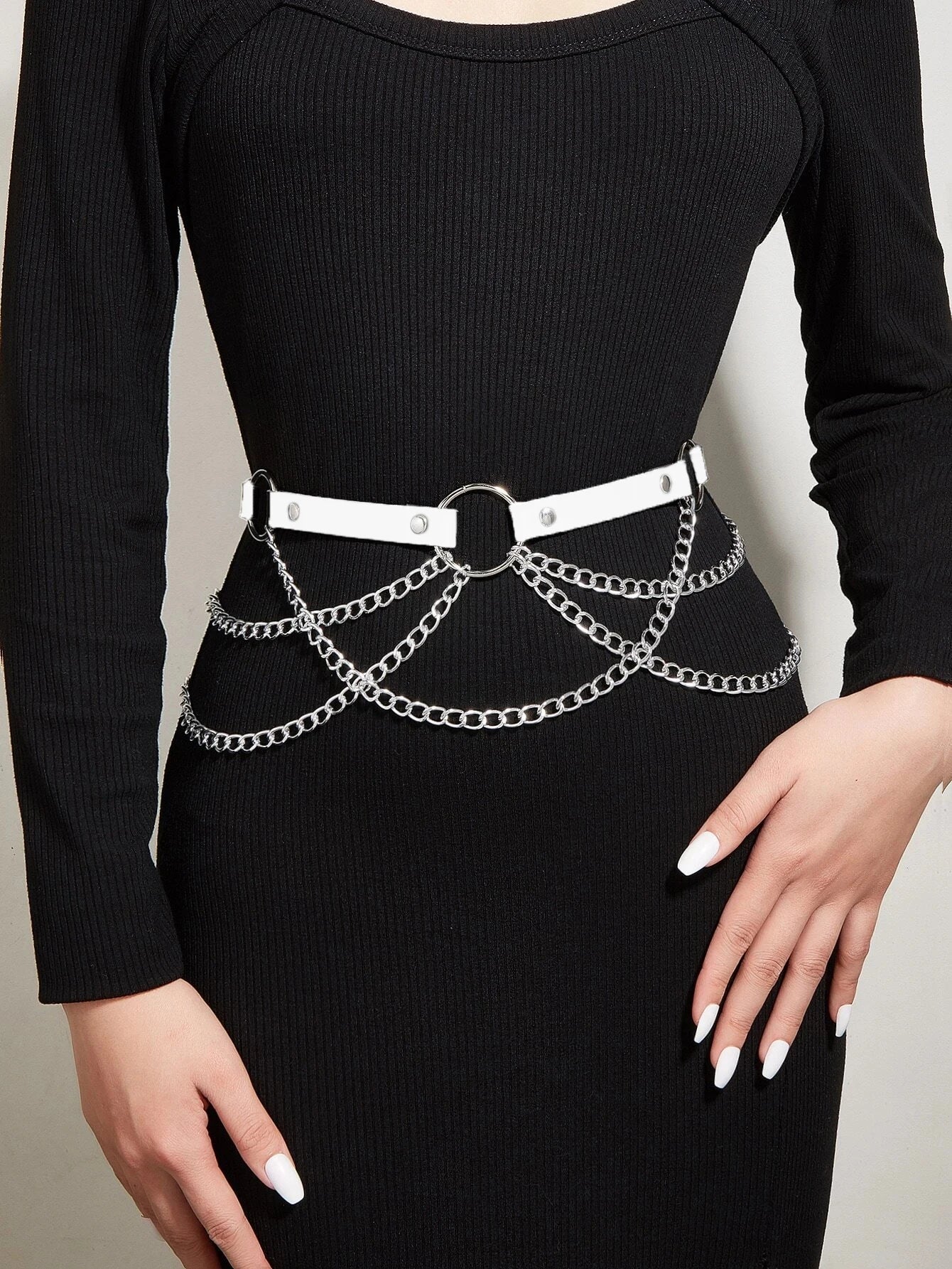  Women Sexy Leather Harness Belt Waist Chain Harness Fashion Waistband Accessory Leisure Punk Gothic Clothing Jewelry Belt