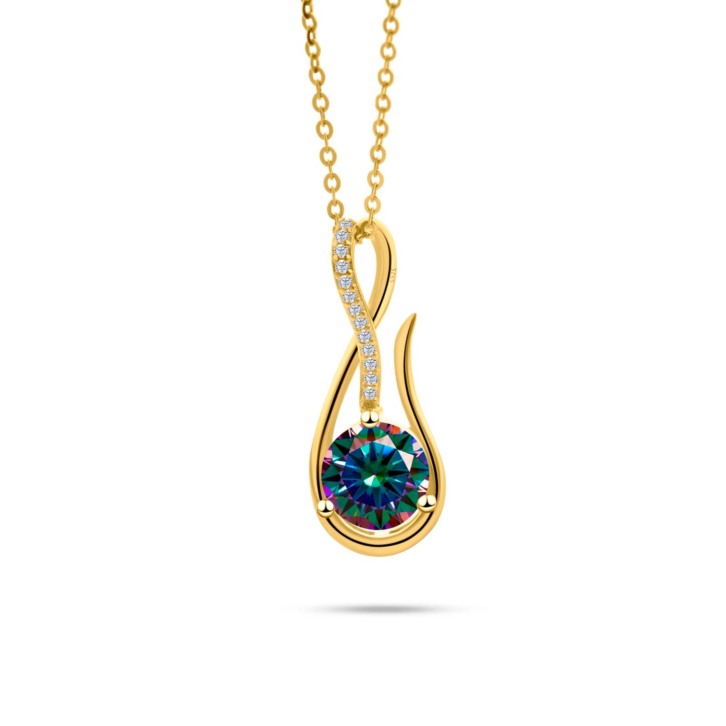 925 Sterling Silver Necklace 2CT D Color Moissanite Music Symbol Necklace Women's Anniversary Fine Jewelry mama Necklace