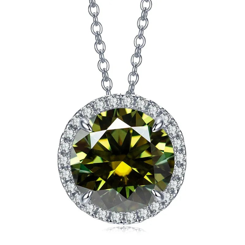 Super Flash 5carat 11MM D VSS Moissanite Necklace Passed Test Woman S925 Silver Wedding Anniversary Party Birthday Gift Jewelry