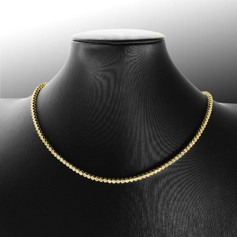 TBCYD 2/3mm D Color Round Bubble Moissanite Tennis Necklace For Women S925 Silver Choker Necklace Party Jewelry Christmas Gifts