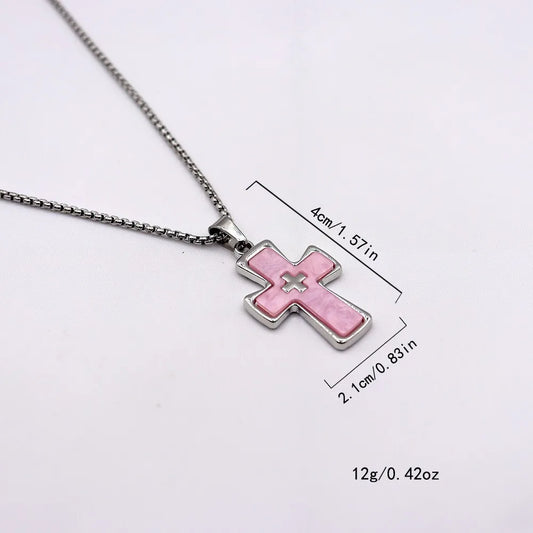 1 Piece Cross Pendant Necklace Men Tide Titanium Steel Niche Design Hip Hop Style Sweater Chain Women Holiday Gift
