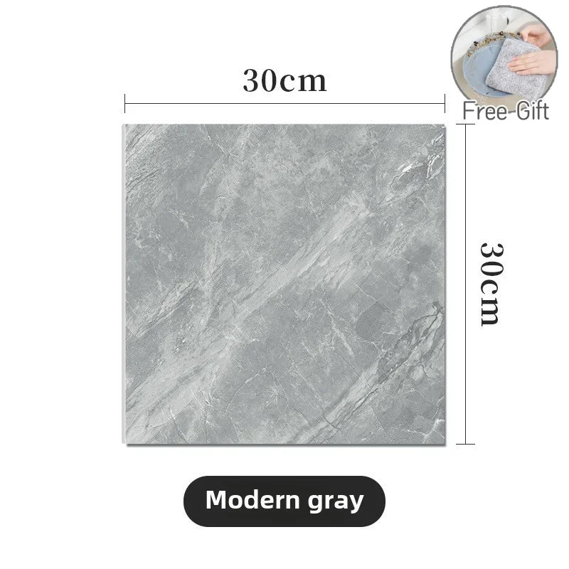 10/30/50PCS Thickened Self-adhesive Decor Wall Sticker Marble Tile Floor Sticker PVC Waterproof Toilet Kitchen Home Floor