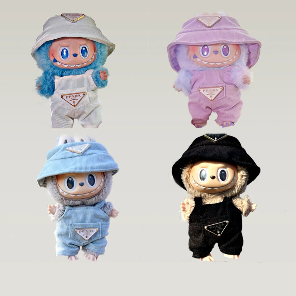 17cm Mini Plush Doll Clothing Korean Kpop Exo Labubu I II Idol Doll Sitting Party Work Pants Clothing Accessories Gifts