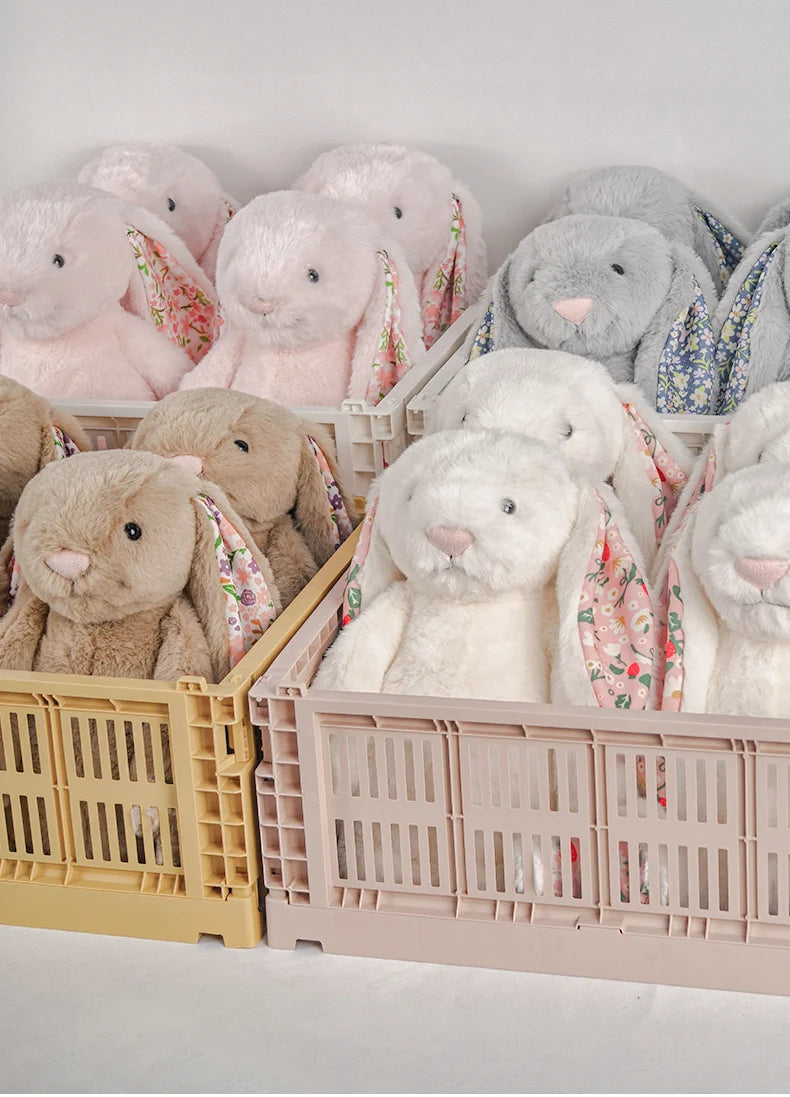 30cm Bonnie Rabbit Floral Ears Plush Toys Cartoon Stuffed Bunny Dolls Children's Room Decor Toy Soft Birthday Gifts For Girl
