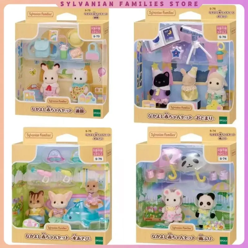ternurines Sylvanian Families Anime Figures Family Set Doll Toy Baby Doll Collectible Room Ornaments Decor Figure Kid Gift