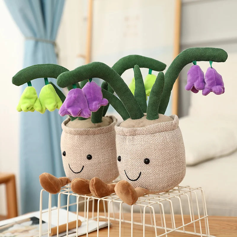 25cm Simulation Cartoon Plant Pot Series Plush Doll Succulent Tulip Lily Plush Toy Home Decor Living Room Bedroom Gift For Girls