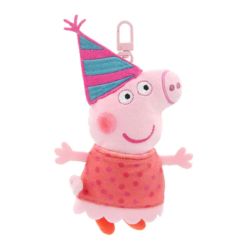 Genuine Peppa Pig George Stuffed Plush Toys High Quality Keyring Hot Cartoon Animal Keychain Doll Pendant Kids Christmas Gifts
