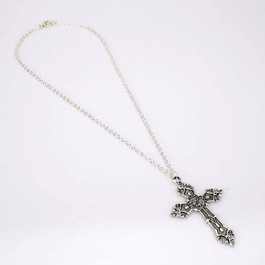 Fashion Vintage Baroque for Cross Pendant Necklace for Women Men Long Chain Punk Goth Trendy Jewelry Accessories Choker