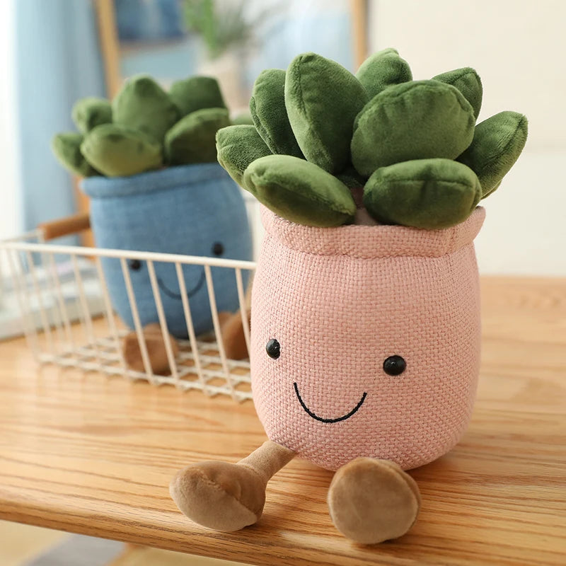 25cm Simulation Cartoon Plant Pot Series Plush Doll Succulent Tulip Lily Plush Toy Home Decor Living Room Bedroom Gift For Girls
