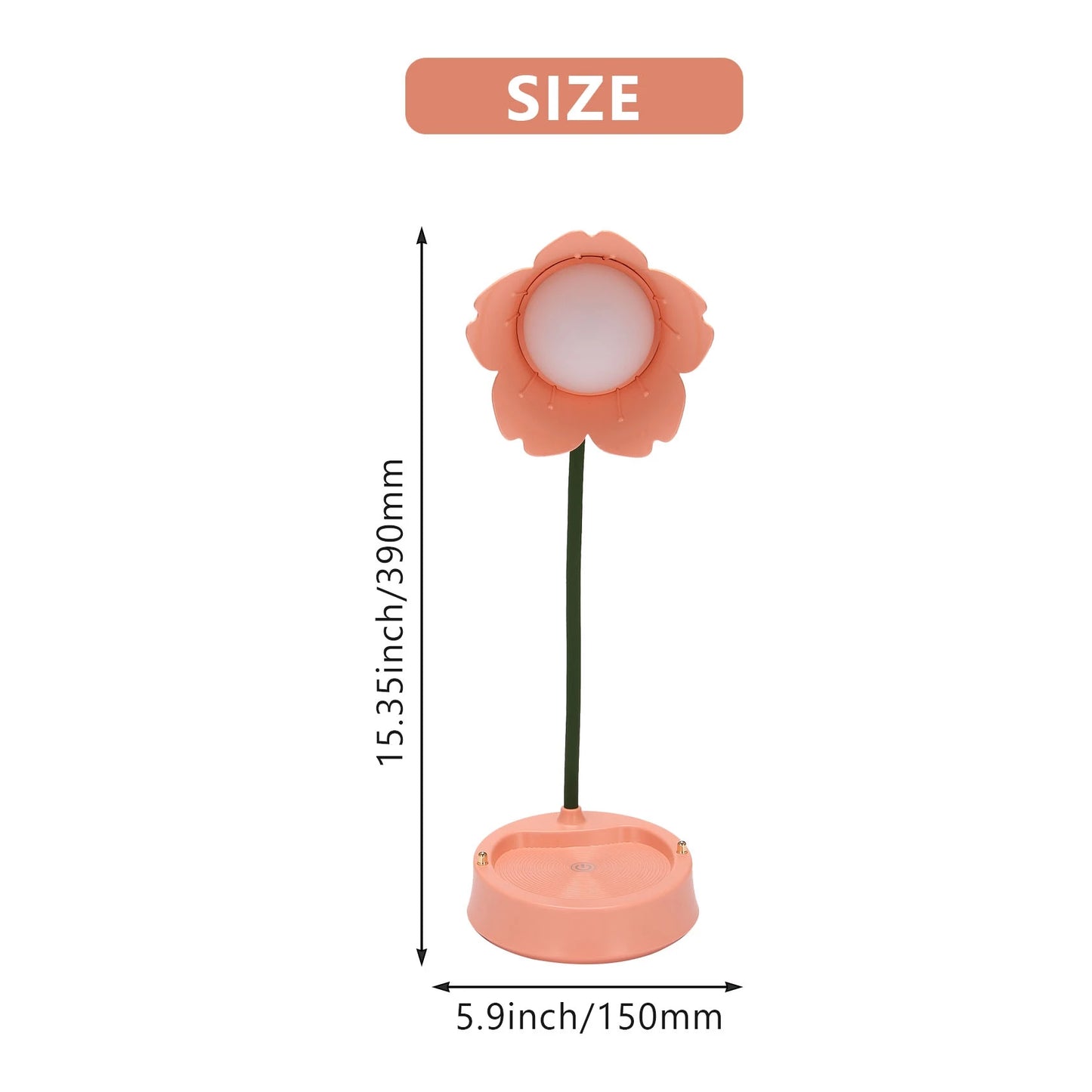 A50I Flower LED Desk Lamp Student Bedroom Lighting Contact Eye Protection USB