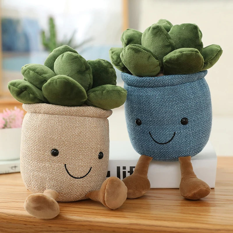 25cm Simulation Cartoon Plant Pot Series Plush Doll Succulent Tulip Lily Plush Toy Home Decor Living Room Bedroom Gift For Girls