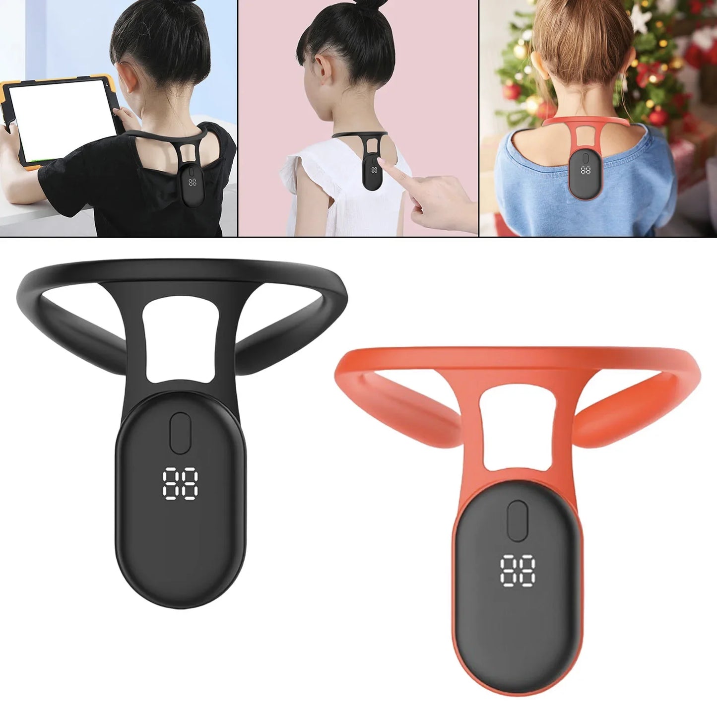 スマート姿勢矯正器 マイクロ振動姿勢トレーニングリマインダーセンサー 背中姿勢 首こり矯正器 大人 子供用