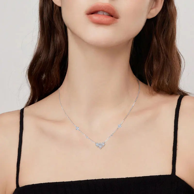 RAPRGOLD GRA Certified Full Round Moissanite Diamond Pendant Necklace for Women S925 Sterling Silver Fine Jewelry Gift Collares