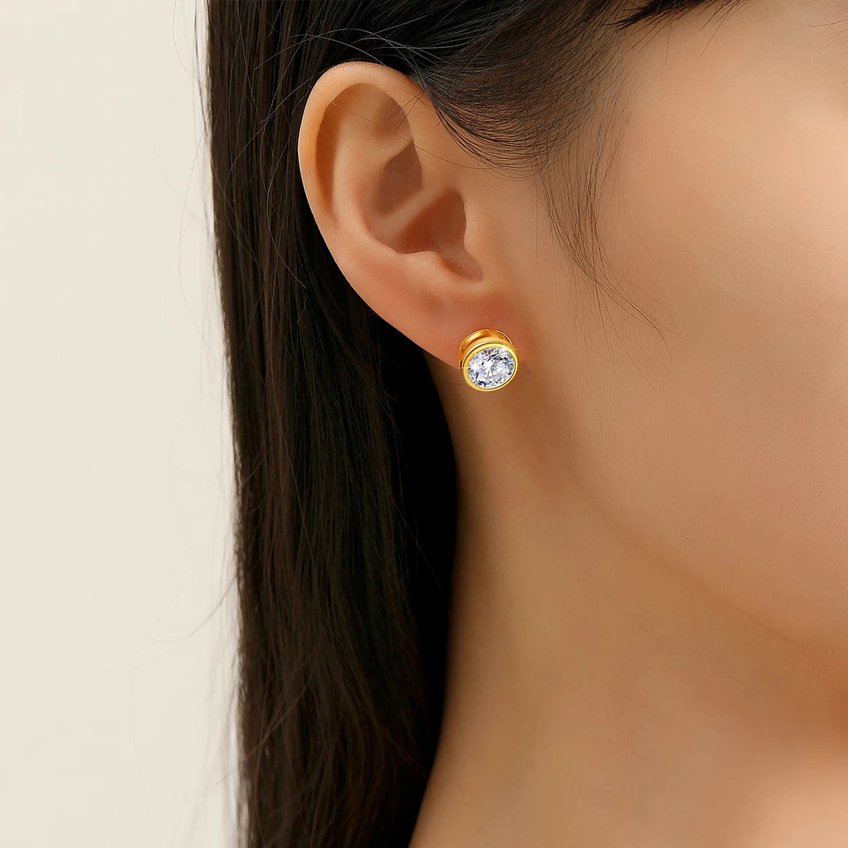 Real 18K Gold AU750 D Color Moissanite Stud Earrings for Women Men Lab Grown Diamond Ear Studs Fine Jewelry Valentine's Gift