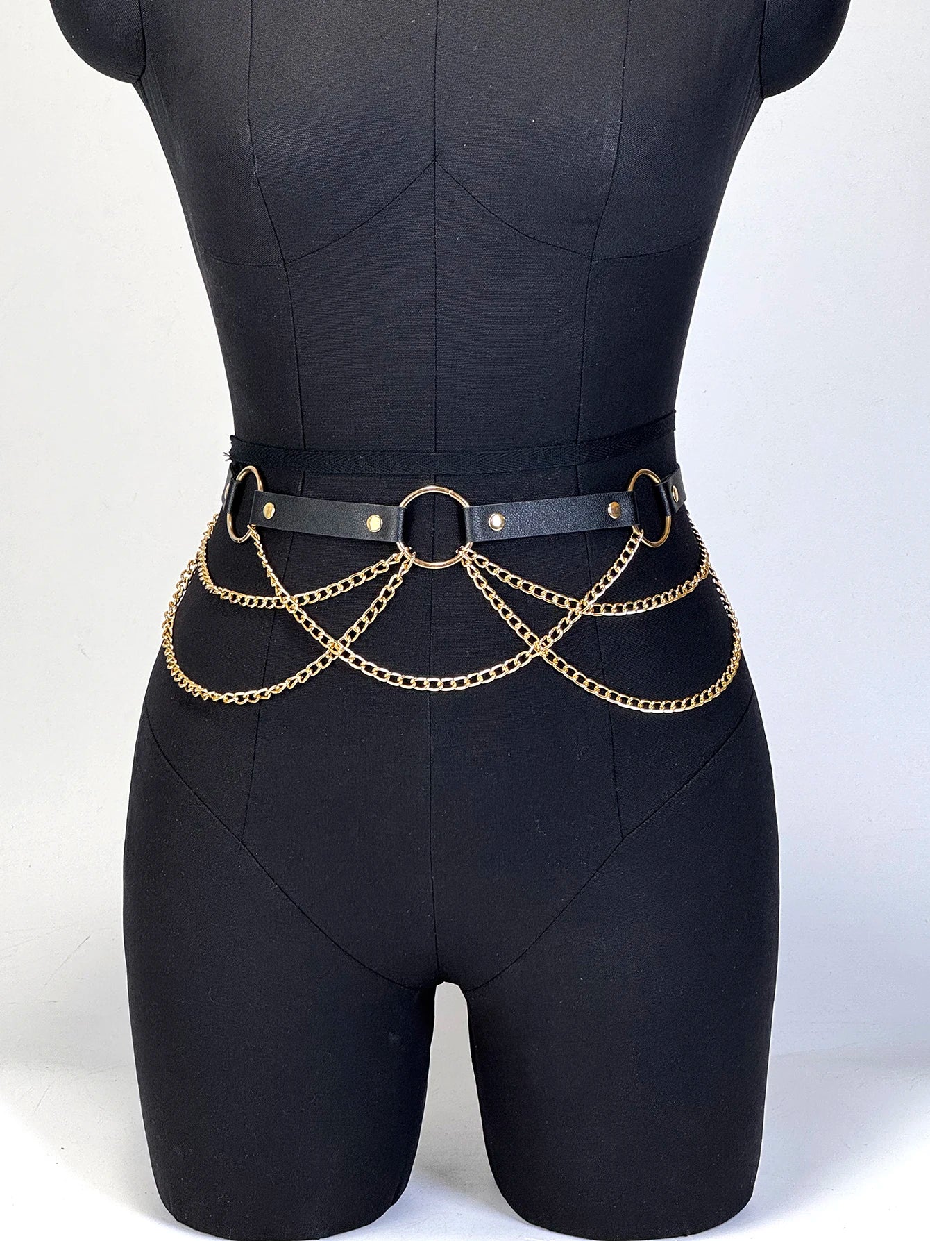  Women Sexy Leather Harness Belt Waist Chain Harness Fashion Waistband Accessory Leisure Punk Gothic Clothing Jewelry Belt