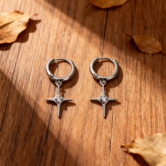 新しいトレンディなシルバーの高級クロスイヤリング、パーソナライズされた気質、ファッショナブルな高級イヤーバックルジュエリーアクセサリー