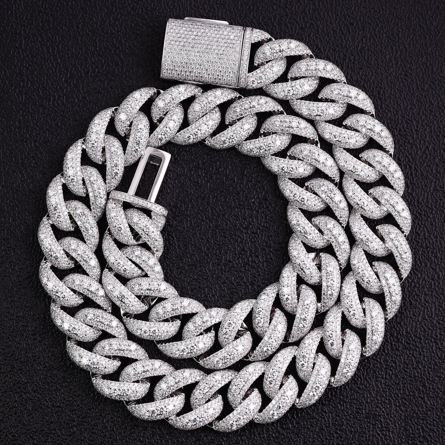 Provence Moissanite Cuban Chain Necklace for Men S925 Silver Thick 18mm Miami Cuban Link Choker for Women Hip Hop Custom Jewelry