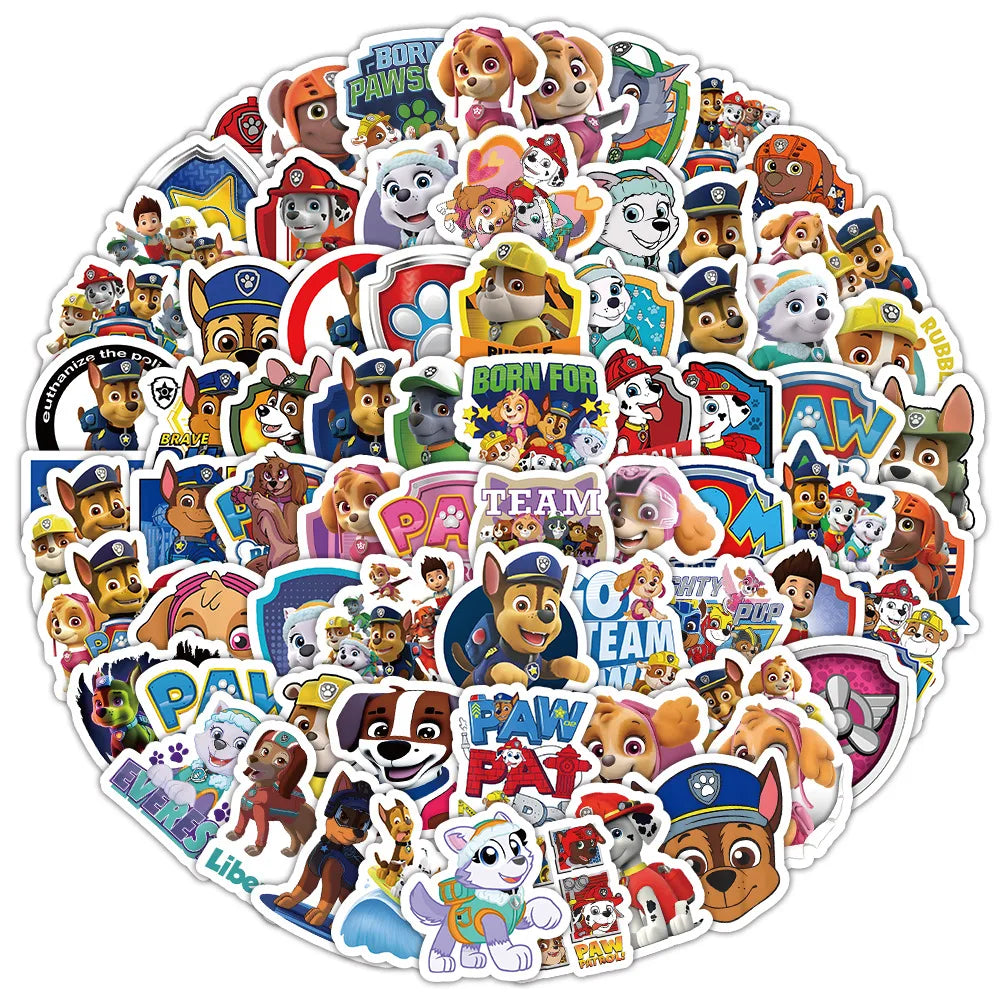 10/50/100PCS Cute Cute PAW Patrol Anime Stickers Decoration DIY Phone Notebook Suitcase Laptop Fridge Graffiti Cartoon Sticker