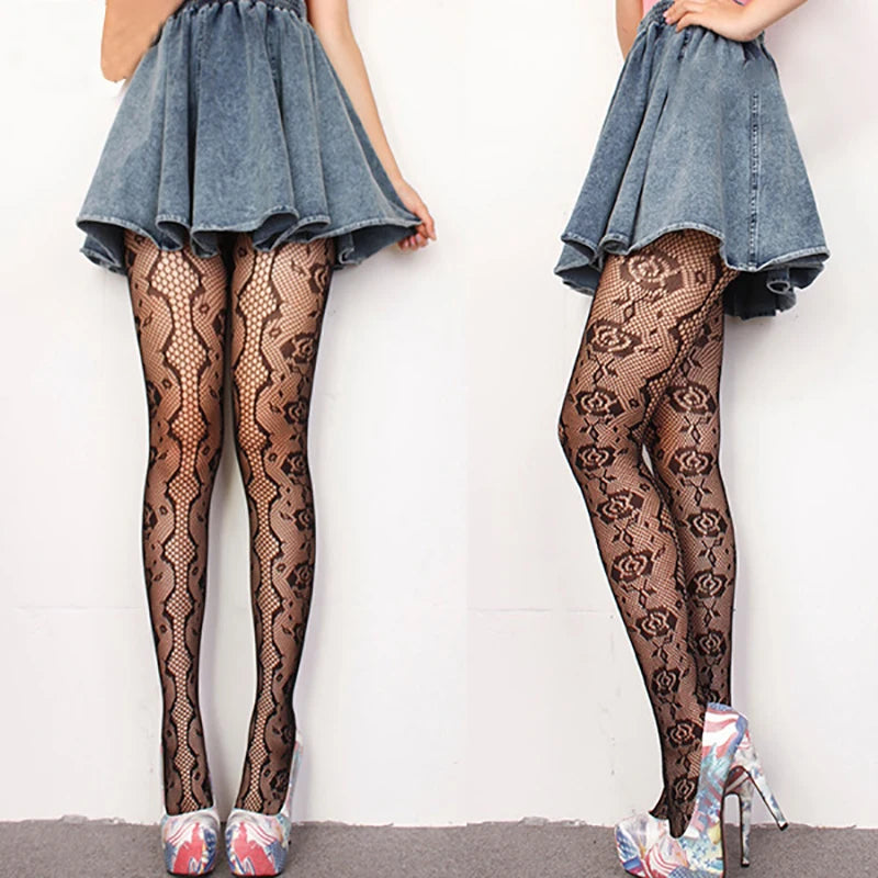 Woman Girls Gothic Cartoon Fishnet Stockings Snake Kuromies Skull Socks Mesh Tights Panties Lolita Plus Size Pantyhose Leggings