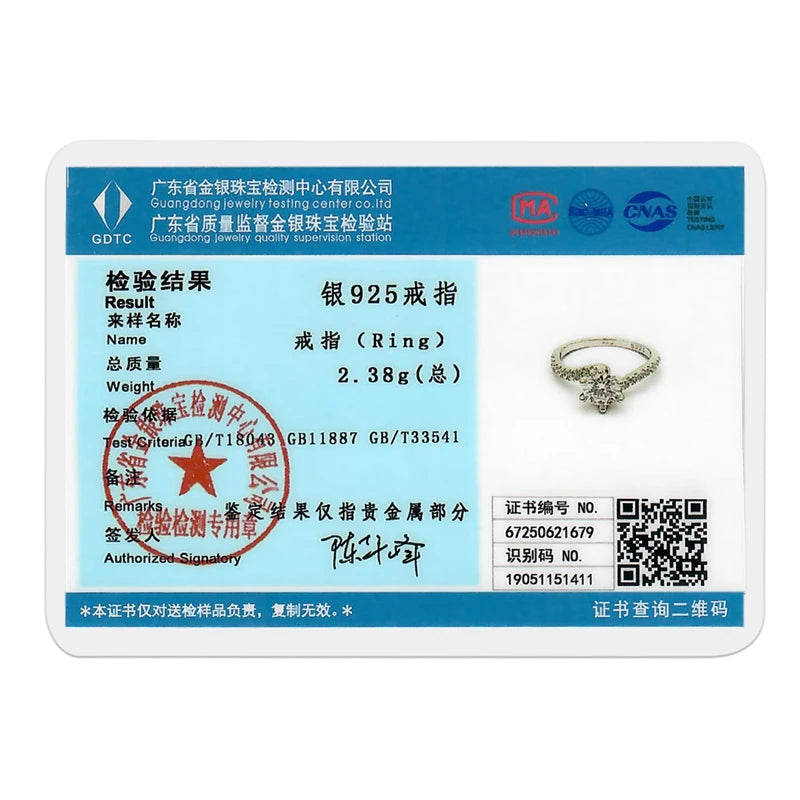 Classics Moissanite 925 Sterling Silver 1ct Ring For Woman Brilliant Diamond Wedding Engagement Jewelry