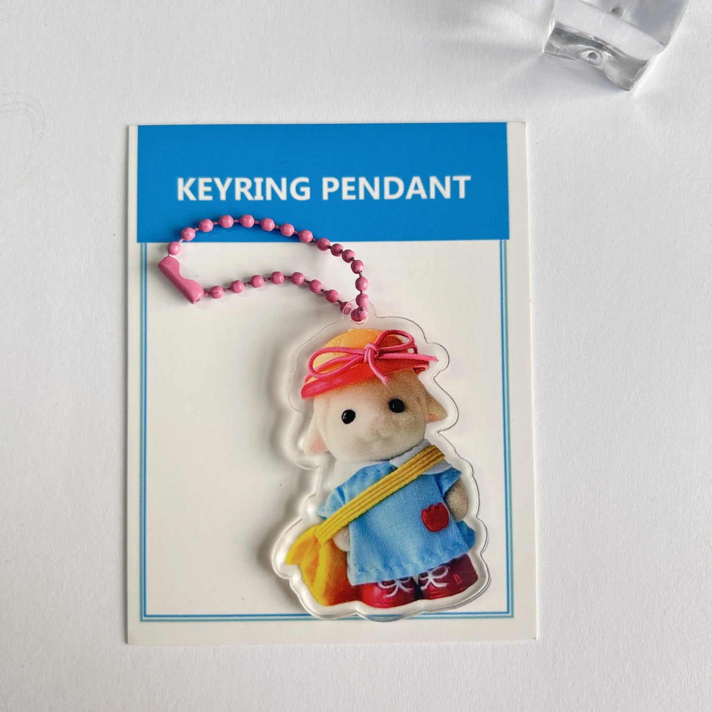 Sylvanian families keychain Cartoon Acrylic Printing Keyring Backpack Pendant Accessories INS Korean Style Decoration Girls Gift