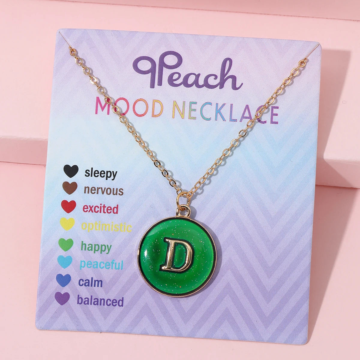 Fashionable Temperature-Sensitive Color-Changing 26 Letters Pendant Necklace Zinc Alloy Mood Regulation Chain Jewelry Accessory