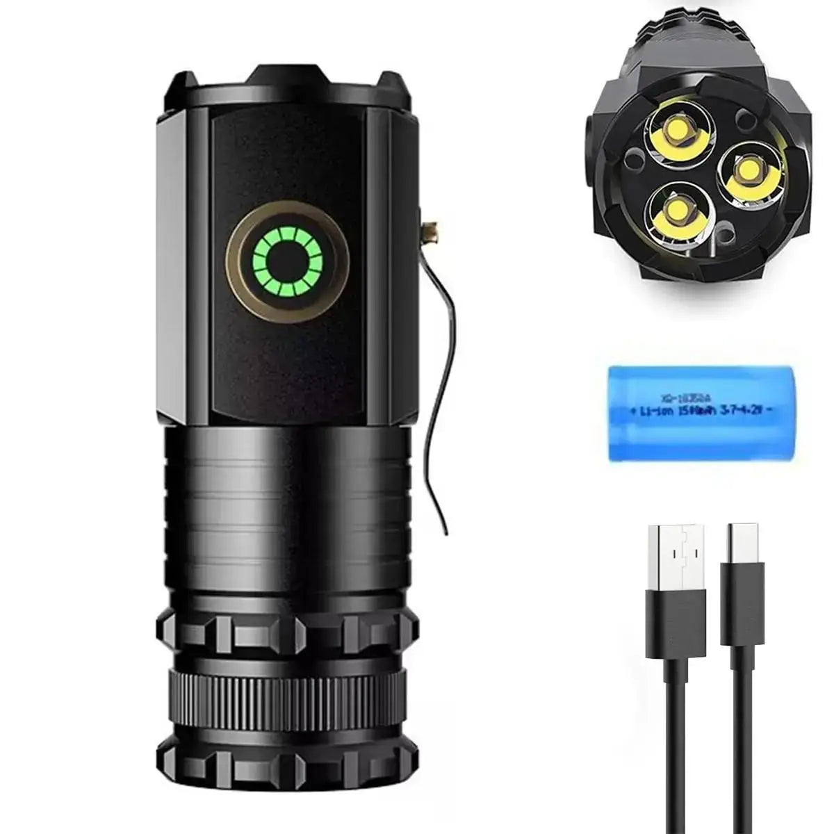 Flashlight With Power Indicator Magnetic Led Flashlights Torches Leb Keychain Waterproof Rechargeable Mini Torch Small With Clip