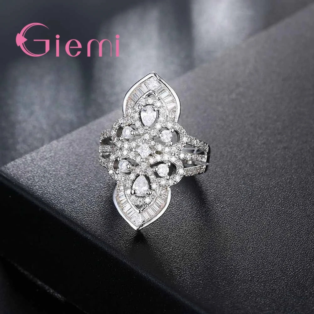 最高品質のファッションパーソナリティクロスシェイプリングホットセールパーティーショッピング記念日925スターリングシルバー女性用