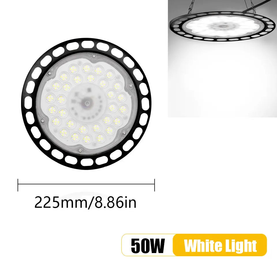UFO High Bay Light 100W 150W 200W 300W LED Super Bright Waterproof Commercial Industrial Market Warehouse Garage Workshop Lamps