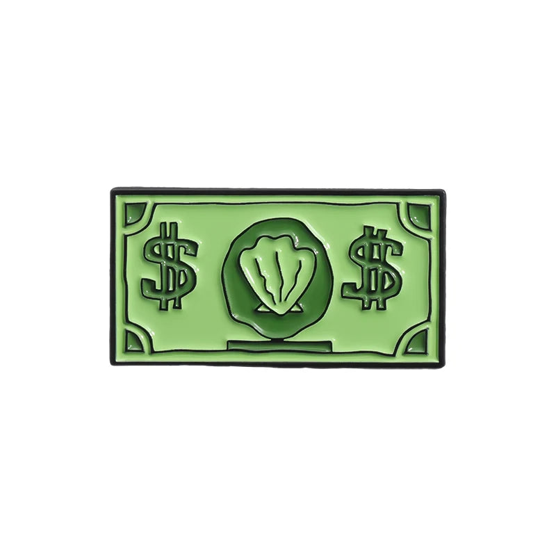 Funny Comedy Anime Dollar Money Credit Card Enamel Pins Cartoon Anime Inspiration Metal Brooches Decorative Lapel Badges Jewelry
